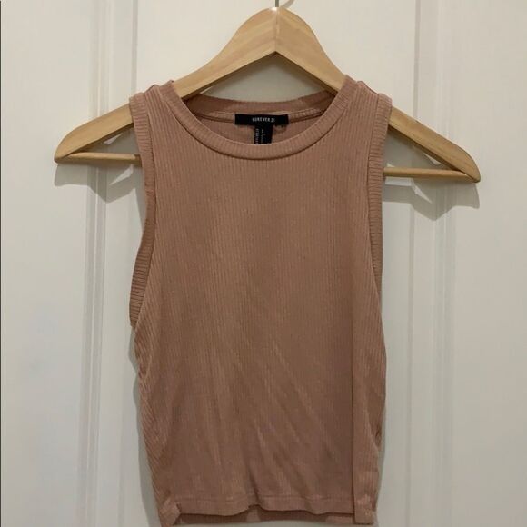 🎀 Forever 21 Blush Pink Crop Top - Size Small - Picture 1 of 3